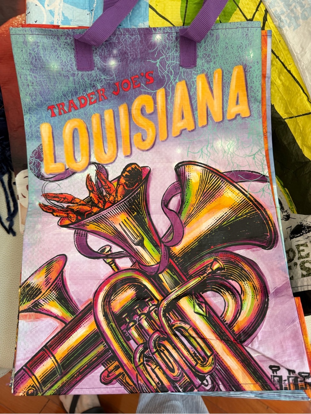 Trader Joe’s Louisiana Reusable Tote Bag - Purple Multi